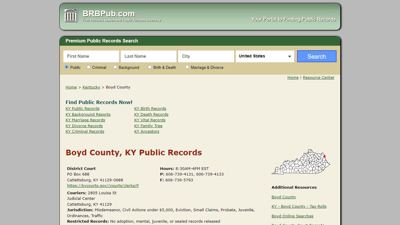 Boyd County Public Records | Search Kentucky Government Databases - BRB Pub